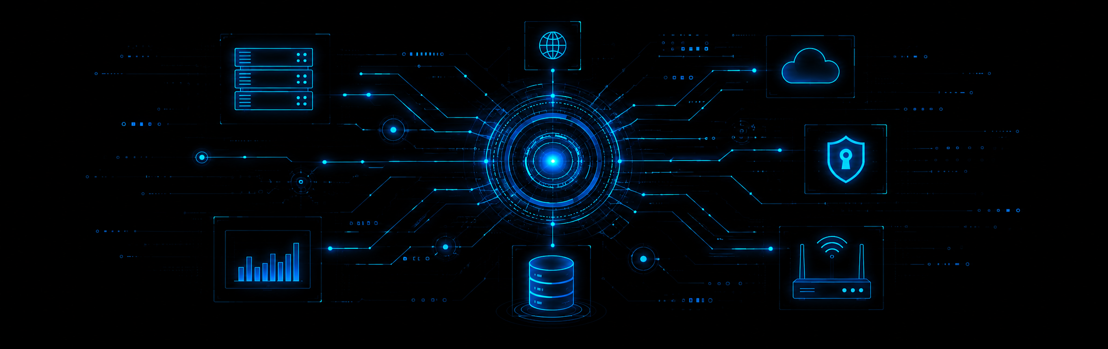 Network security assessment visual with firewall and infrastructure nodes